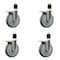 Service Caster 6'' Gray Poly Swivel 1-7/8'' Expanding Stem Caster Set Total Lock Brake, 4PK SCC-EXTTL20S614-PPUB-178-4 - alternate 1